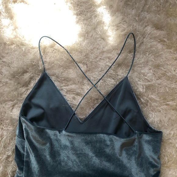 Light blue velvet strappy sundress - Picture 3 of 3